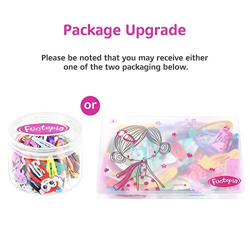 Funtopia 100-Piece No-Slip Metal Snap Hair Clips for Girls, Kids, Teens, Women – Cute Candy Color Cartoon Designs (Animals, Fruits, Crowns, Stars) - görsel 12