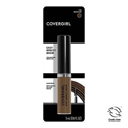 COVERGIRL Easy Breezy Brow Volumizing Gel - Medium - 24-Hour Hold with Argan Oil & Biotin - Cruelty-Free Eyebrow Color Avelisse
