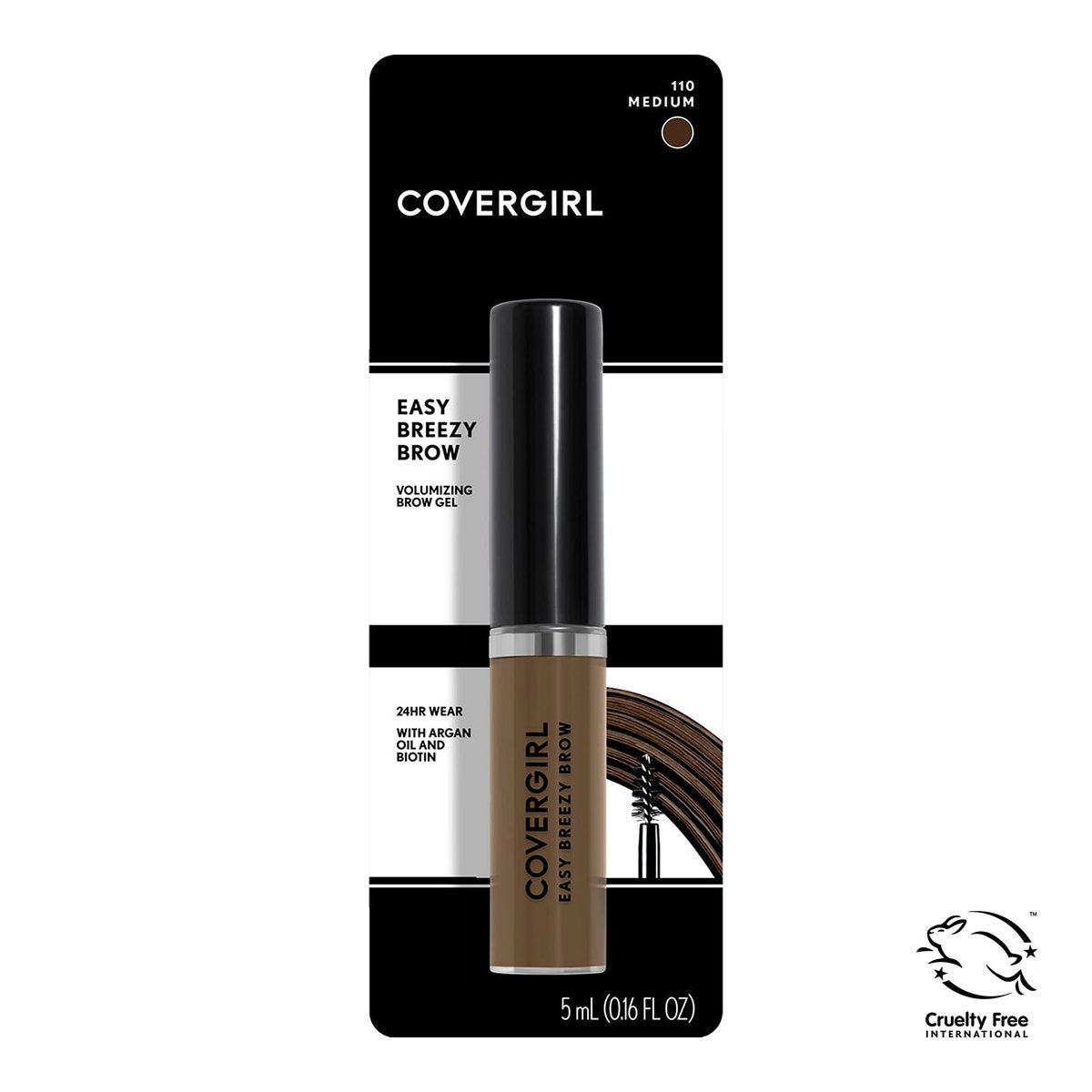 COVERGIRL Easy Breezy Brow Volumizing Gel - Medium - 24-Hour Hold with Argan Oil & Biotin - Cruelty-Free Eyebrow Color Avelisse