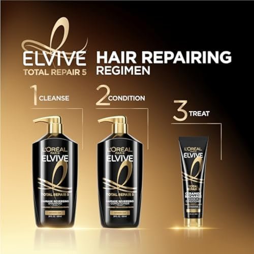 L'Oreal Paris Elvive Total Repair 5 Protein Recharge Leave In Conditioner & Heat Protectant, 2 Pack (5.1 oz Each) - görsel 11