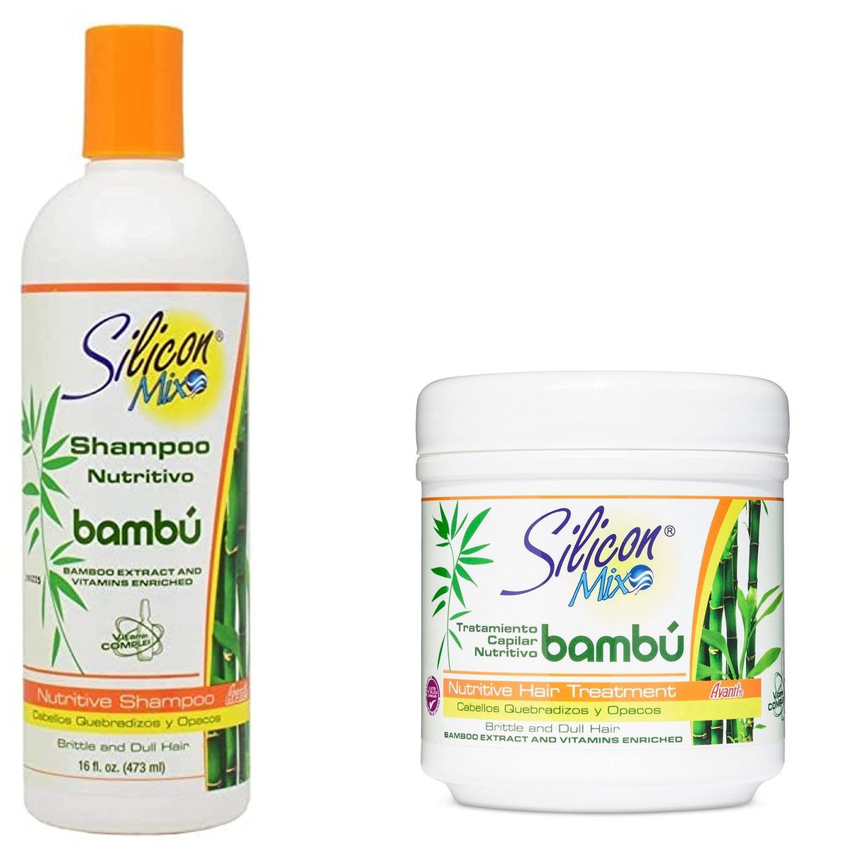 Silicon Mix Bamboo Hair Treatment & Shampoo Combo Set (16 oz Each) Avelisse