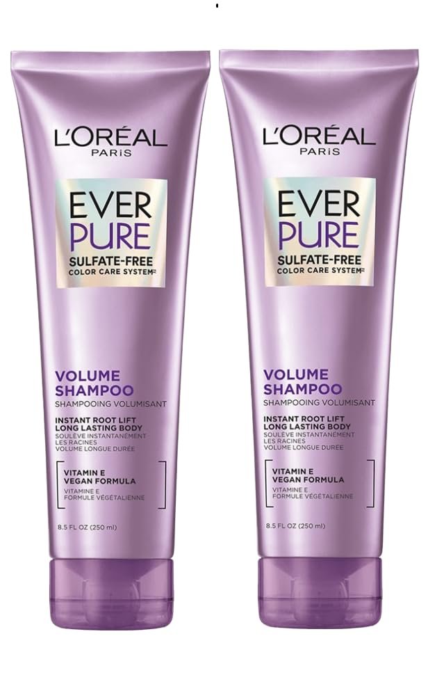 L'Oreal Paris EverPure Volume Sulfate Free Shampoo for Color-Treated Hair, 8.5 Fl Oz (Pack of 2) Avelisse