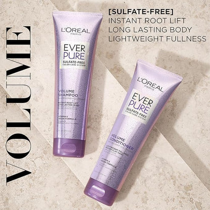 L'Oreal Paris EverPure Volume Sulfate Free Shampoo for Color-Treated Hair, 8.5 Fl Oz (Pack of 2) Avelisse