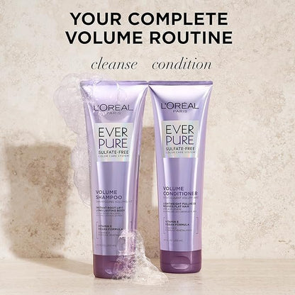 L'Oreal Paris EverPure Volume Sulfate Free Shampoo for Color-Treated Hair, 8.5 Fl Oz (Pack of 2) Avelisse