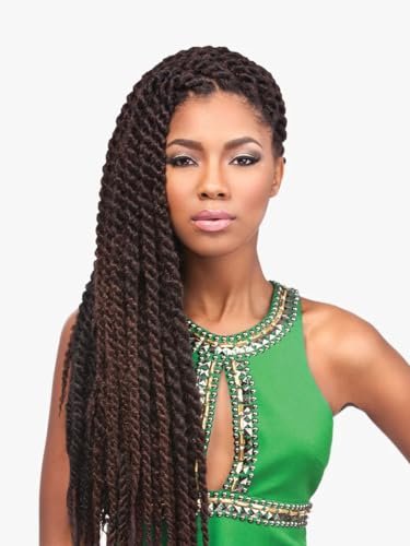 Sensationnel X-Pression Pre-Stretched Crochet Braid 3X Jamaican Twist 36" (4 Medium Brown)