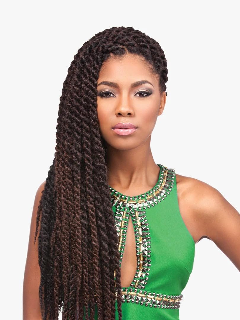 Sensationnel X-Pression Pre-Stretched Crochet Braid 3X Jamaican Twist 36" (4 Medium Brown) - görsel 1