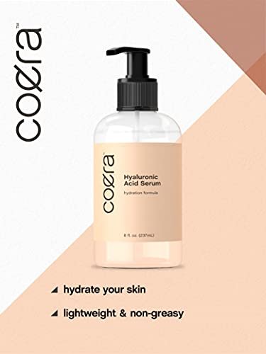 Coera Hyaluronic Acid Serum 8 fl oz – Moisturizing & Hydrating for Face, Skin, Hair & Nails – Paraben & SLS Free