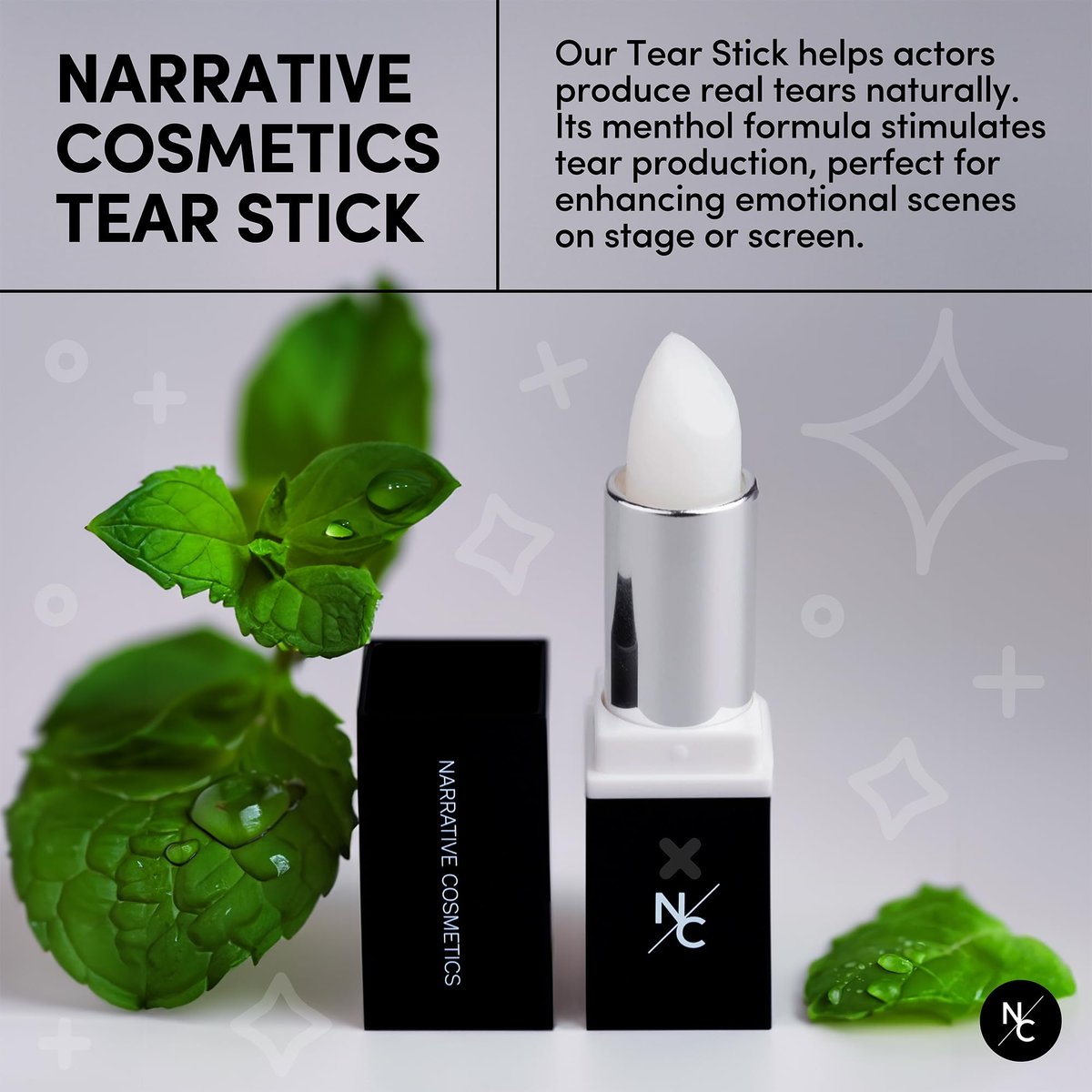 Narrative Cosmetics Tear Stick - Professional Menthol Wax Cry Stick for Natural Tears on Cue | SFX Makeup for Film, Theatre, TV, Cosplay & Halloween - görsel 5