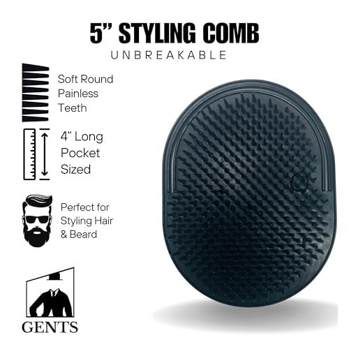 GENTS Palm Hair Brushes – Colorful Portable Styling Combs for All Hair Types, Ergonomic Grip for Easy Use, Set of 8 – Made in USA - görsel 5