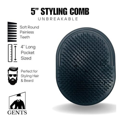 GENTS Palm Hair Brushes – Colorful Portable Styling Combs for All Hair Types, Ergonomic Grip for Easy Use, Set of 8 – Made in USA