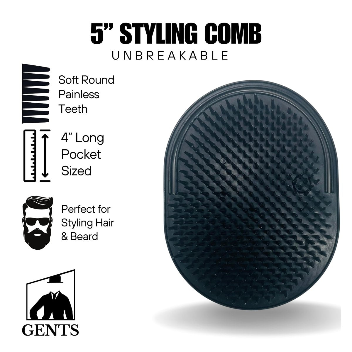 GENTS Palm Hair Brushes – Colorful Portable Styling Combs for All Hair Types, Ergonomic Grip for Easy Use, Set of 8 – Made in USA - görsel 6