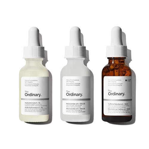 The Ordinary Serum Favorites Set: Hyaluronic Acid 2% + B5, Niacinamide 10% + Zinc 1%, Caffeine Solution 5% – Hydrating, Brightening & Pore-Minimizing Skincare Avelisse