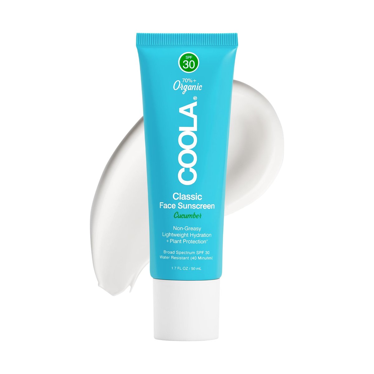 COOLA Organic Face Sunscreen SPF 30 Sunblock Lotion - Cucumber, 1.7 Fl Oz | Daily Facial Sun Protection Avelisse