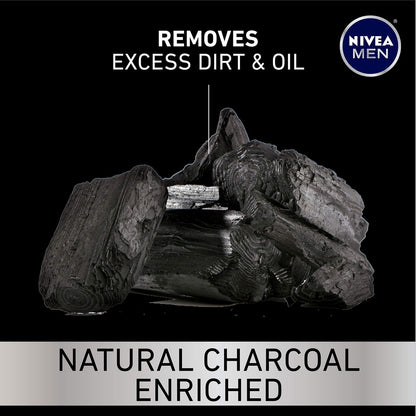 NIVEA MEN DEEP Cleansing Beard and Face Wash with Natural Charcoal, 3-Pack (3.3 Fl Oz Each) Avelisse
