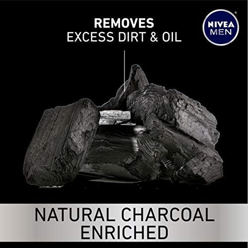 NIVEA MEN DEEP Cleansing Beard and Face Wash with Natural Charcoal, 3-Pack (3.3 Fl Oz Each) Avelisse
