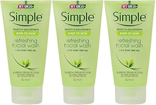 Simple Kind to Skin Refreshing Facial Gel Wash, 5.07 oz (150 ml) - Pack of 3 Avelisse