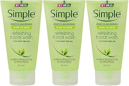 Simple Kind to Skin Refreshing Facial Gel Wash, 5.07 oz (150 ml) - Pack of 3 Avelisse