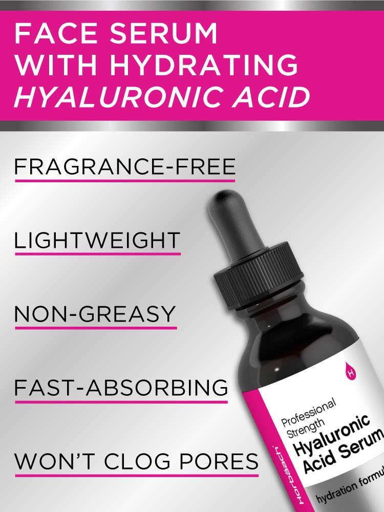 Horbäach Hyaluronic Acid Serum For Face | 2 oz | Paraben & SLS Free Moisturizer - görsel 9