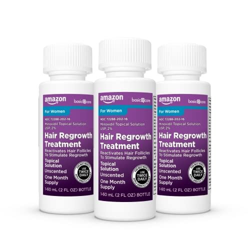 Minoxidil Topical Solution 2% for Women - Hair Regrowth Treatment, 6 fl. oz. (3-Pack) Avelisse