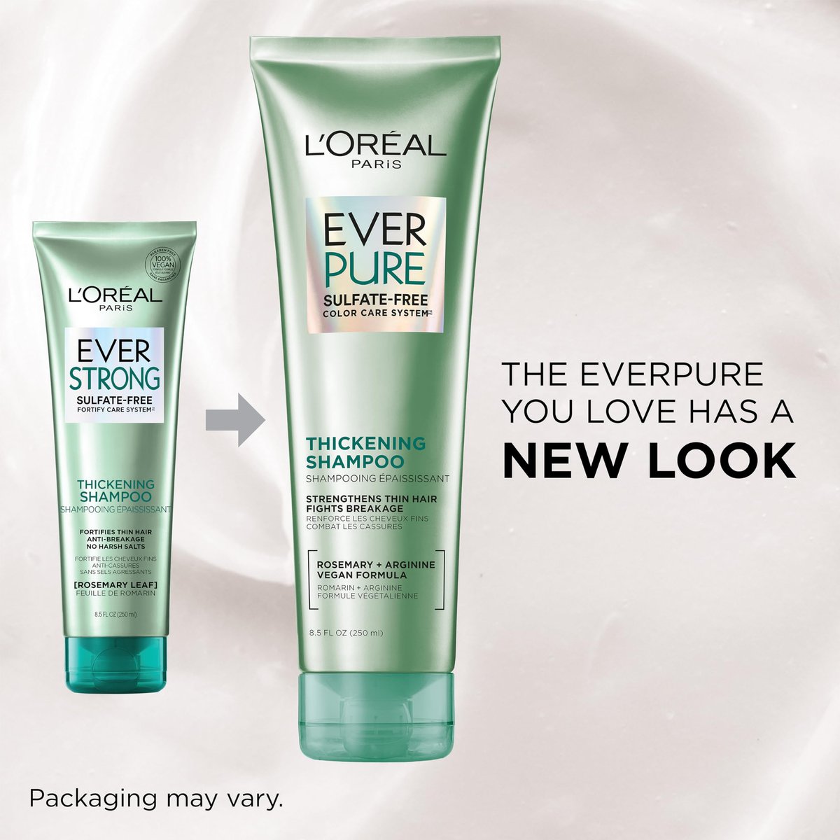 L'Oreal Paris EverPure Thickening Sulfate Free Shampoo and Conditioner Set for Thin, Fragile Hair - 8.5 Fl Oz Each Avelisse
