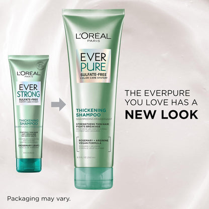 L'Oreal Paris EverPure Thickening Sulfate Free Shampoo and Conditioner Set for Thin, Fragile Hair - 8.5 Fl Oz Each Avelisse