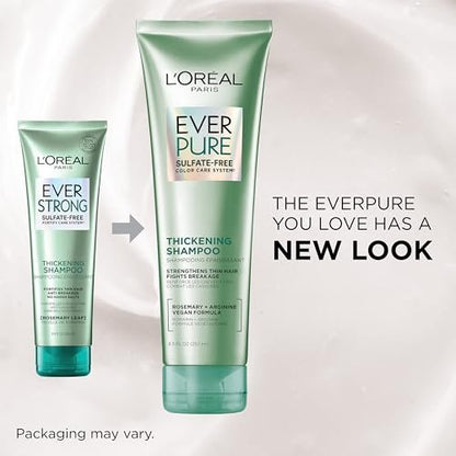 L'Oreal Paris EverPure Thickening Sulfate Free Shampoo and Conditioner Set for Thin, Fragile Hair - 8.5 Fl Oz Each Avelisse