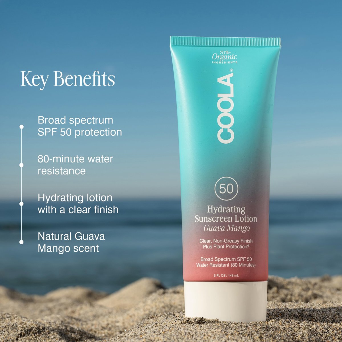 COOLA Organic Sunscreen SPF 50 Sunblock Body Lotion – Dermatologist Tested, Vegan & Gluten Free, Guava Mango Scent, 5 Fl Oz Avelisse