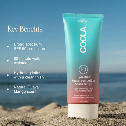 COOLA Organic Sunscreen SPF 50 Sunblock Body Lotion – Dermatologist Tested, Vegan & Gluten Free, Guava Mango Scent, 5 Fl Oz Avelisse