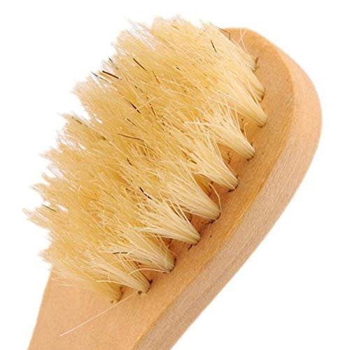 Natural Bristles Wooden Face Cleaning Brush - Wood Handle Facial Cleanser & Exfoliating Brush for Skin Care (Pack of 2) - görsel 8