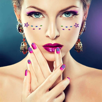 6400pcs Nail Art Rhinestones Kit – Acrylic Crystal Gems & Sequins with Tweezers & Wax Pen for DIY Nail Art