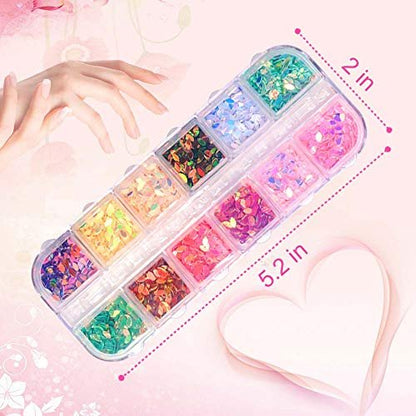 6400pcs Nail Art Rhinestones Kit – Acrylic Crystal Gems & Sequins with Tweezers & Wax Pen for DIY Nail Art