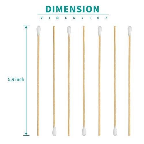 Yinghezu 200 Count 6-Inch Wooden Handle Cotton Swabs – Long Cotton Tipped Applicators for Makeup, Cleaning, and Precision Use - görsel 3