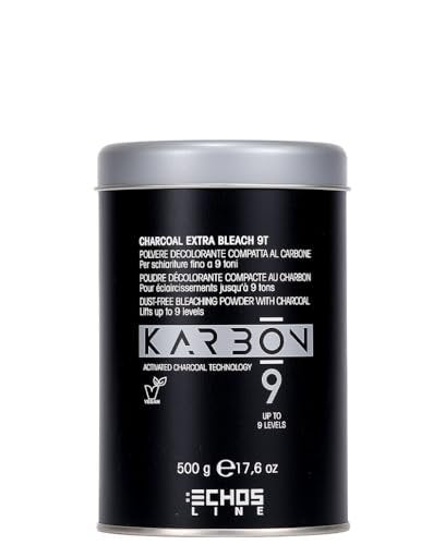 Inebrya Karbon 9 Charcoal Extra Bleach Brightener - 17.6 oz (500g) Professional Hair Lightener for All Hair Types
