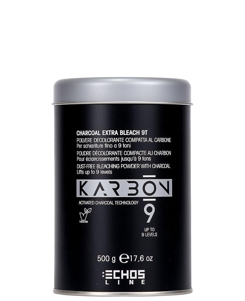Inebrya Karbon 9 Charcoal Extra Bleach Brightener - 17.6 oz (500g) Professional Hair Lightener for All Hair Types - görsel 1
