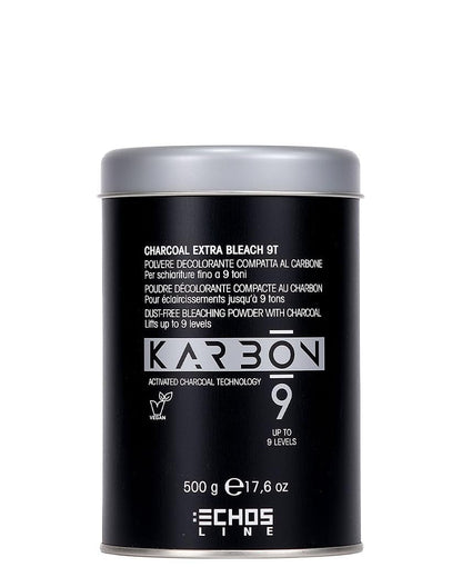 Inebrya Karbon 9 Charcoal Extra Bleach Brightener - 17.6 oz (500g) Professional Hair Lightener for All Hair Types