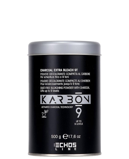 Inebrya Karbon 9 Charcoal Extra Bleach Brightener - 17.6 oz (500g) Professional Hair Lightener for All Hair Types