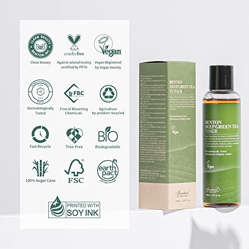 BENTON Green Tea Toner - Hydrating & Soothing Face Toner for Sensitive Skin, 5.07 Fl Oz Avelisse