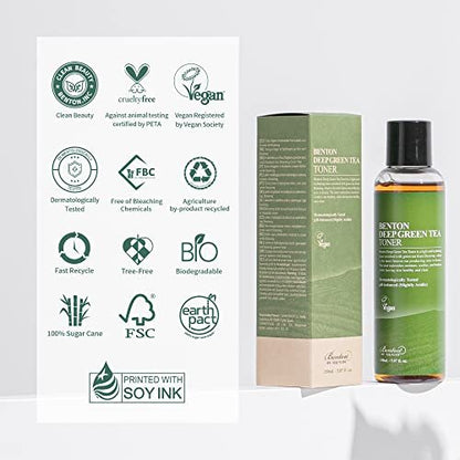 BENTON Green Tea Toner - Hydrating & Soothing Face Toner for Sensitive Skin, 5.07 Fl Oz Avelisse