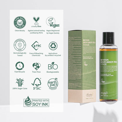 BENTON Green Tea Toner - Hydrating & Soothing Face Toner for Sensitive Skin, 5.07 Fl Oz Avelisse