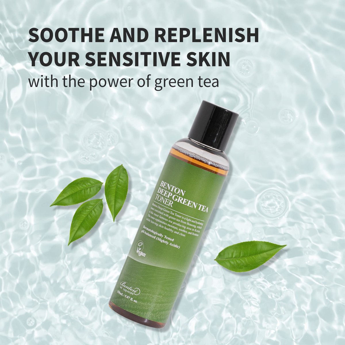 BENTON Green Tea Toner - Hydrating & Soothing Face Toner for Sensitive Skin, 5.07 Fl Oz Avelisse