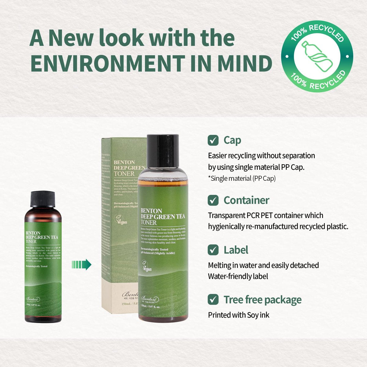BENTON Green Tea Toner - Hydrating & Soothing Face Toner for Sensitive Skin, 5.07 Fl Oz Avelisse
