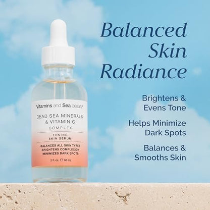 Toning Skin Serum with Vitamin C Complex & Dead Sea Minerals – Brightening, Dark Spot Minimizer, Toning Facial Serum – Vegan, Paraben-Free – 2 fl oz Avelisse