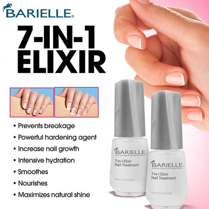Barielle 7-In-1 Elixir Nail Treatment – Strengthening & Restoring Oil for Healthy Nails, 0.5 oz Avelisse