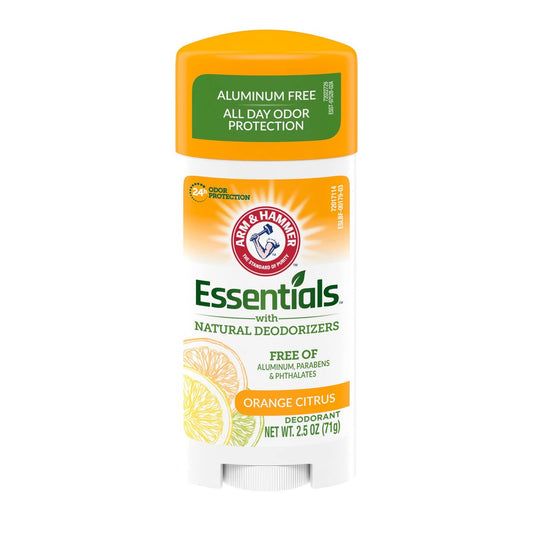 Arm & Hammer Essentials Deodorant - Crisp Orange Citrus, 2.5 oz (Pack of 6) - Natural Deodorant with Baking Soda Avelisse