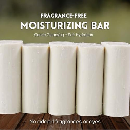 Amish Farms Fragrance Free Bar Soap with Bentonite Clay 5 oz Bars (5 Pack) - Vegan, Made in USA, Moisturizing for Sensitive Skin