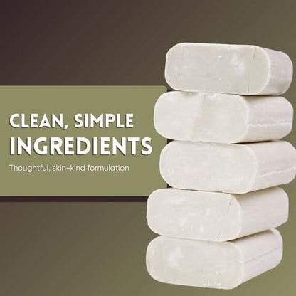 Amish Farms Fragrance Free Bar Soap with Bentonite Clay 5 oz Bars (5 Pack) - Vegan, Made in USA, Moisturizing for Sensitive Skin