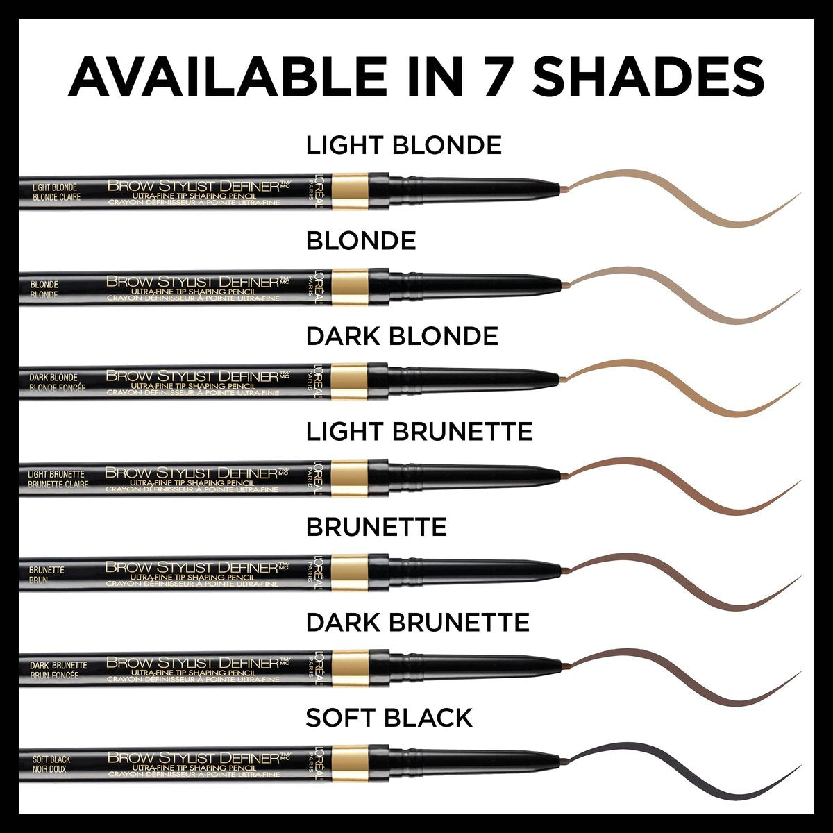 L'Oreal Paris Brow Stylist Definer Waterproof Eyebrow Pencil - Ultra-Fine Mechanical Pencil, Light Brunette, 0.003 oz (Pack of 2) - görsel 12