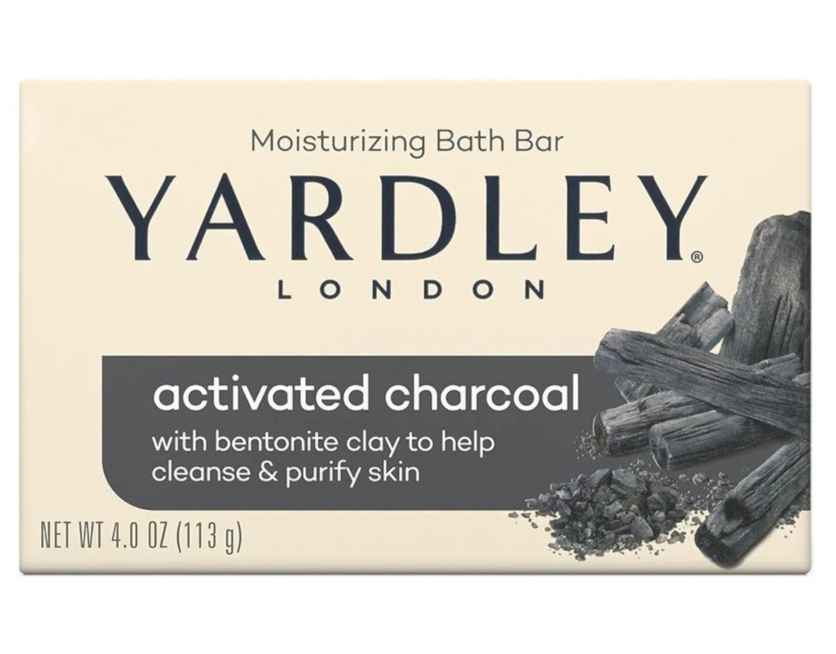 Yardley London Activated Charcoal Bath Bar 4oz - 3 Pack (12 oz Total) - Deep Cleansing Soap for Face & Body - görsel 4