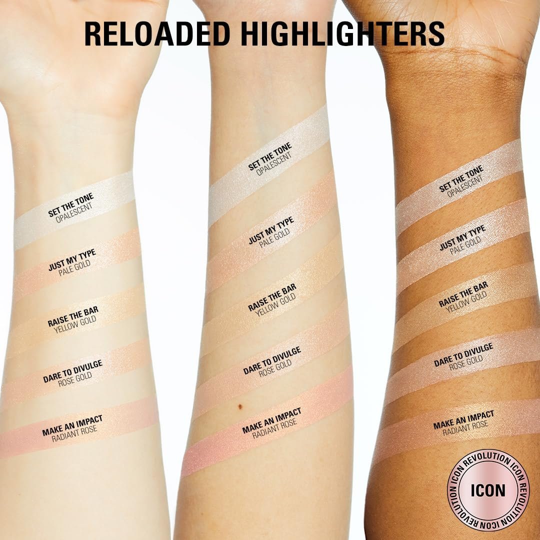 Revolution Reloaded Pressed Powder Highlighter – Dare to Divulge – Intensely Pigmented Highlighter for a Dewy, High-Impact Glow - görsel 6