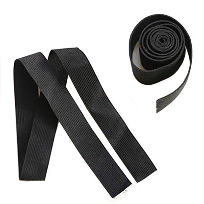 BTWTRY 8-Pack Elastic Bands for Wig Making – 2.5cm Wide Black Polyester Wig Accessories for Lace Frontal & Closure
